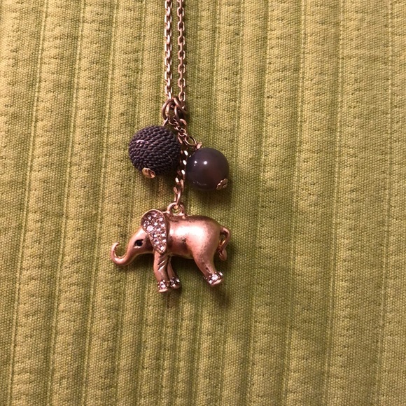 Long Gold Elephant Necklace - Picture 2 of 2